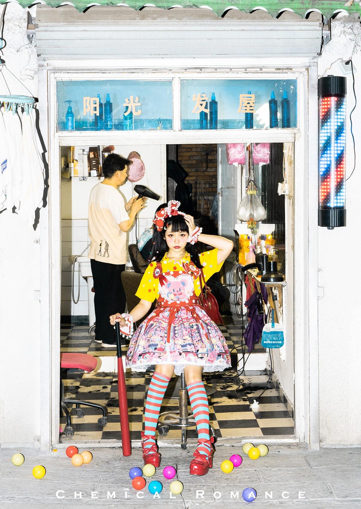 Chemical Romance - Sweetheart Doll Machine - Sweet Lolita Printed Salopette