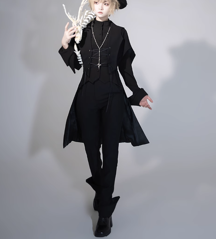 Princess Chronicles~Yan Ye~Gothic Lolita Cross Shaped Rose Necklace   