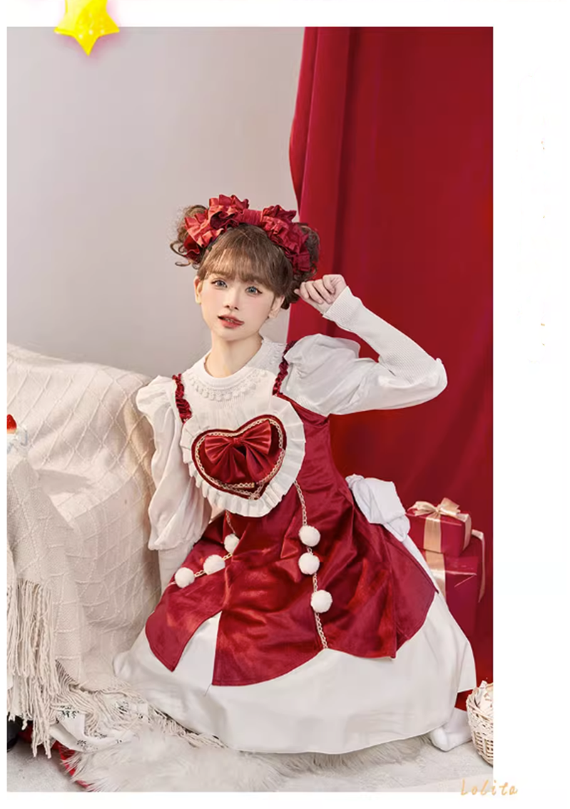 Daydream Whisper - Plus Size Cute Sweet Making Wish Lolita JSK S red