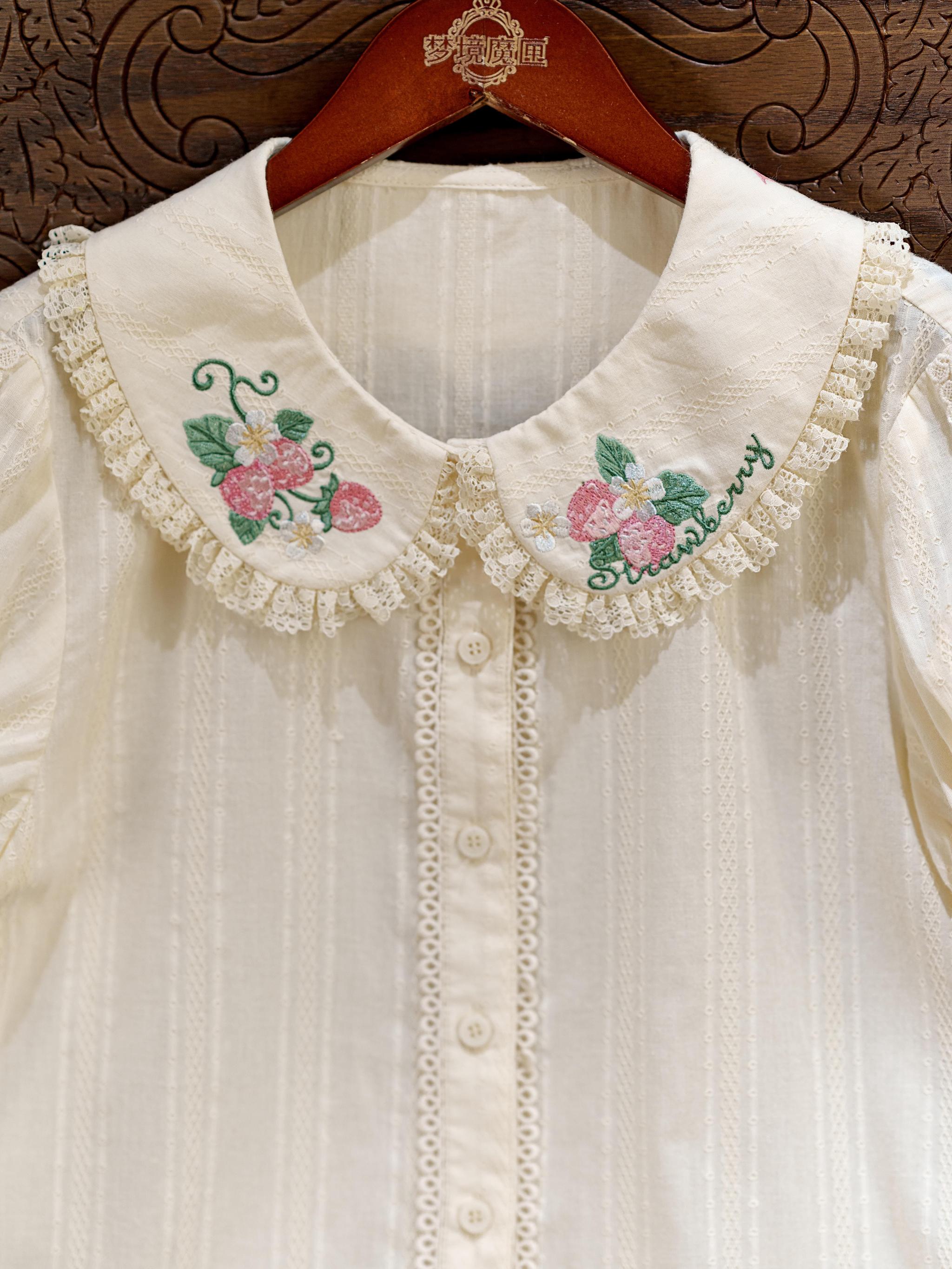 Abundant Tea Time - Kawaii Lolita Blouse, Cotton & Embroidery 45002:831054