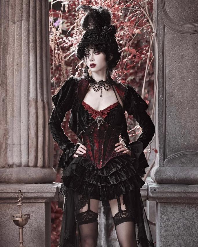 Blood Supply - Duchess - Velvet Gothic Lolita Dress, Corset & Skirt