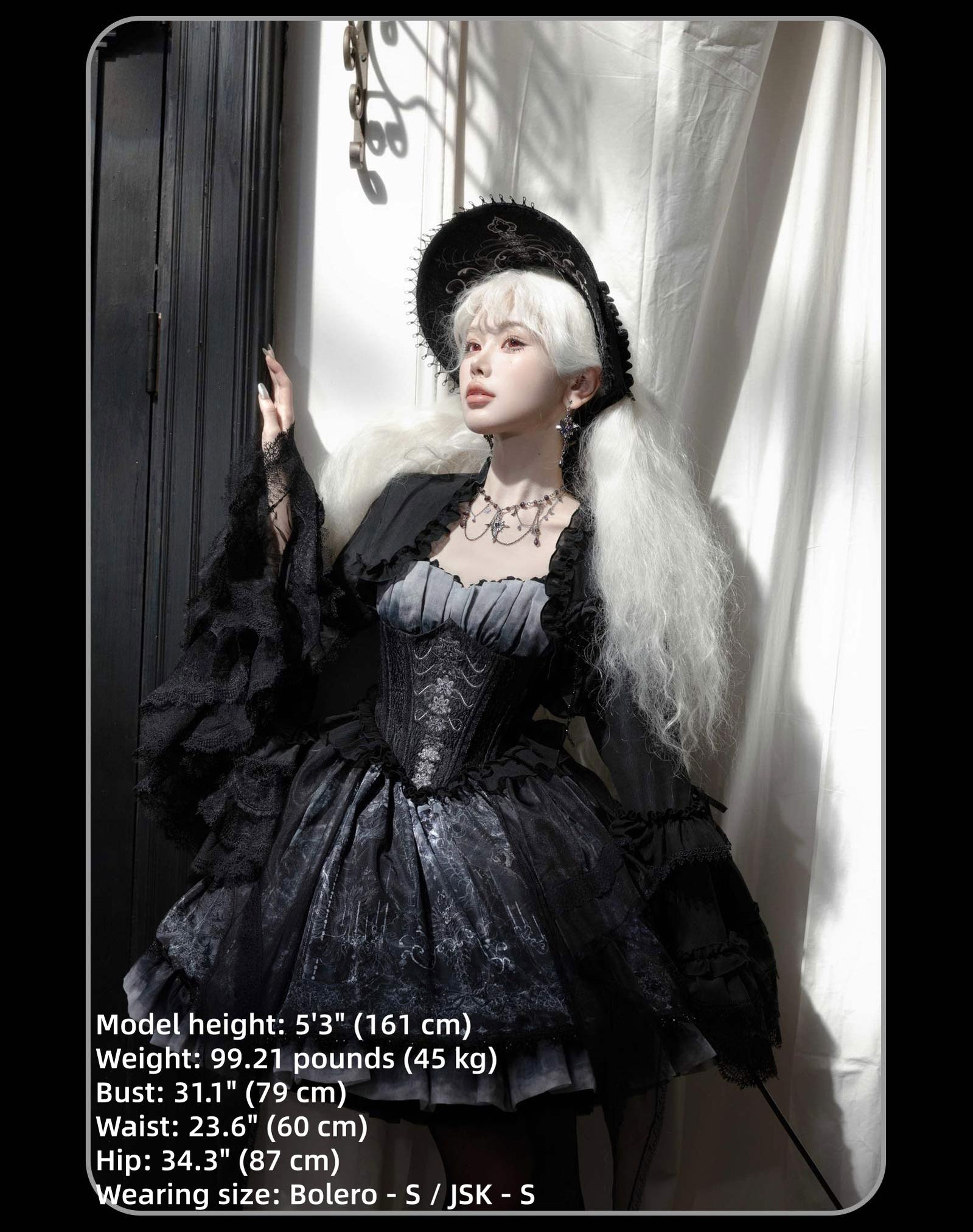 Susin Lolita - Bone-Eroded Butterfly - Gothic Lolita JSK & SK Set 44051:793357