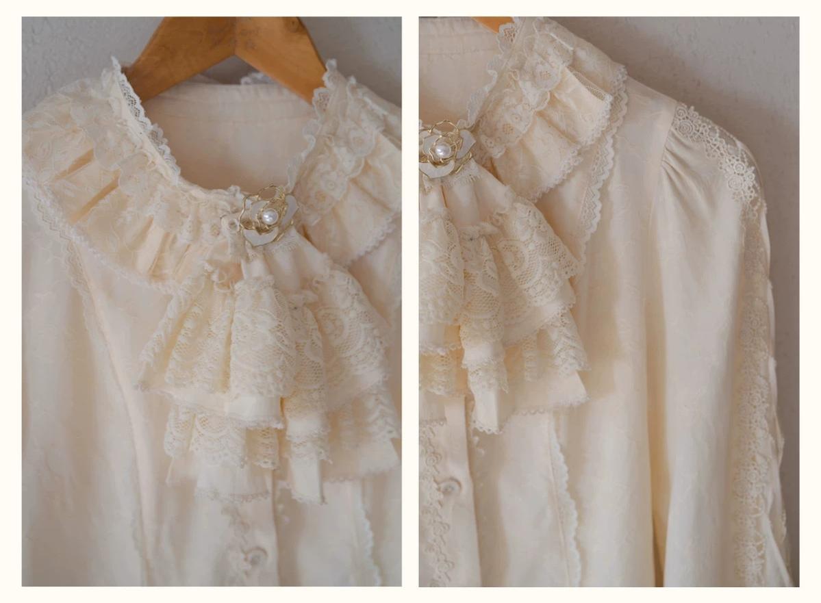 Encounter Spring - Classic Lolita Hime Sleeve Blouse, Detachable Jabot 45225:841308