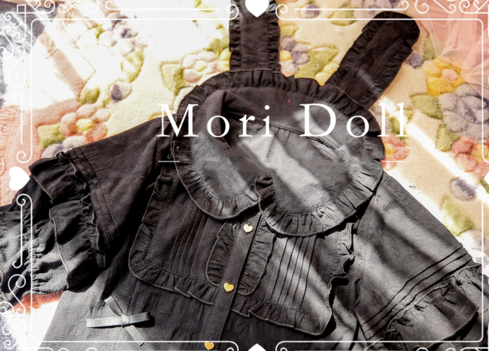 Mori Doll - Kawaii Lolita Rabbit Ears Short Sleeve Shirt Multicolors S black