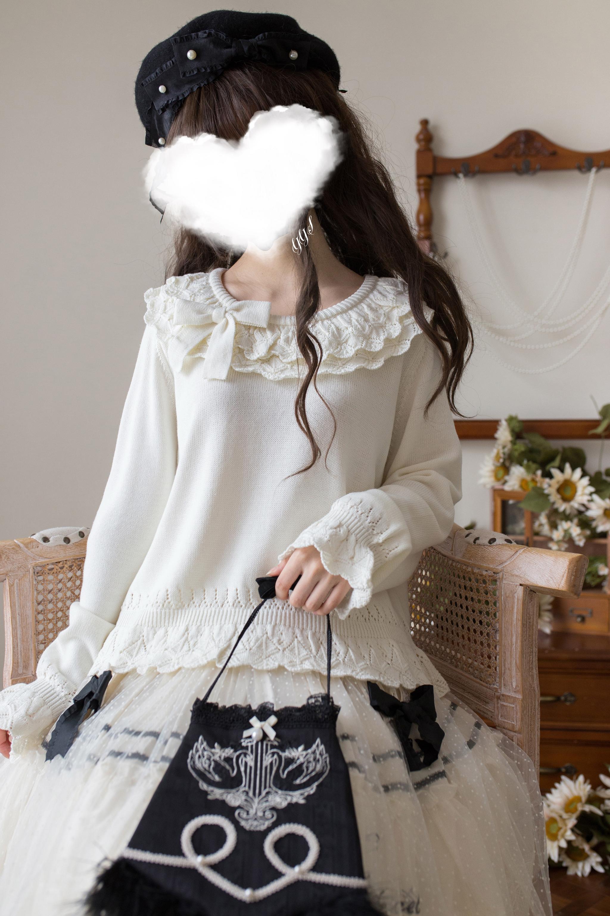 MIST - Nana - Sweet Lolita Sweater, Detachable Bow 44201:798387