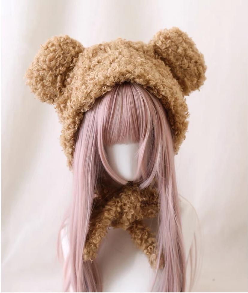 Xiaogui - Cute Lolita Teddy Bear Ears Hat Kawaii Winter Hat