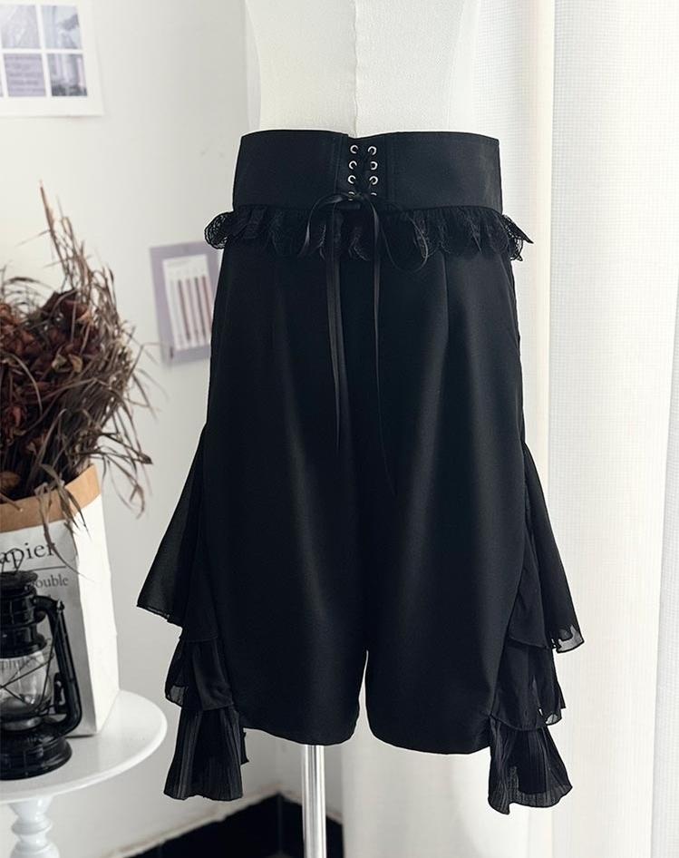 CastleToo - Eternal City - Black Ouji Lolita Pointed Collar Shirt Outfit
