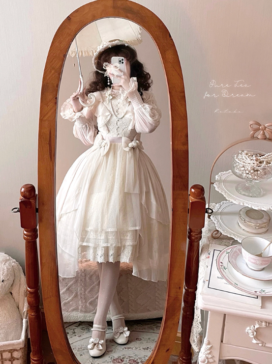 Pure Tea For Dream~Transatlantic Love Poem~Sweet Elegant Lolita Mid-Heel Daily Shoes 16292:217704