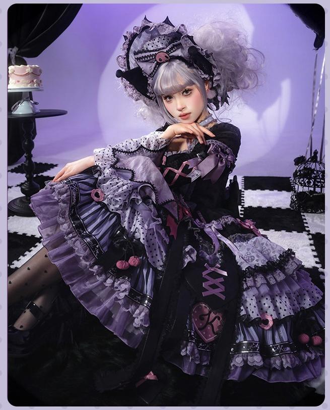 IP Collab Gorgeous Lolita OP Dress, Polka Dot Accent