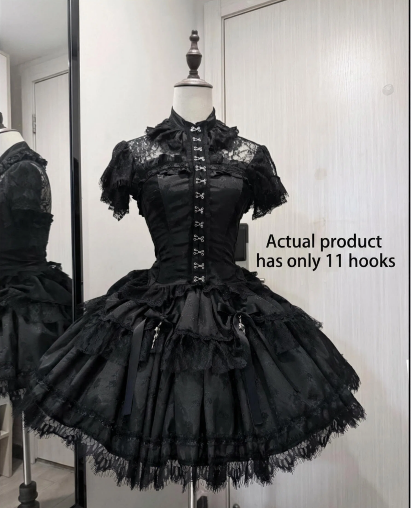 Silvermoon Thorn - Gothic Lolita Fishbone Corset & Skirt Set, Cross Details
