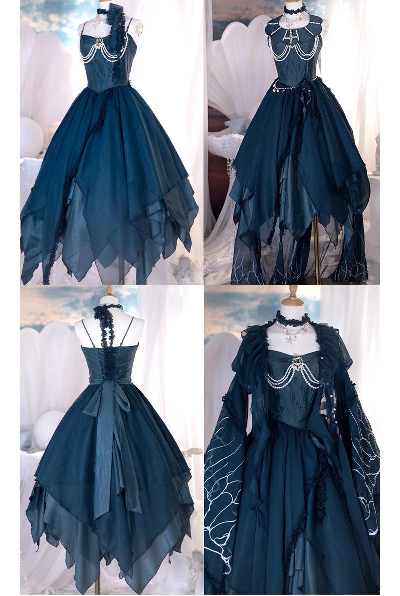 Atlantis - Gorgerous Classic Lolita Star Velvet JSK & Corset Skirt Set 45514:852522
