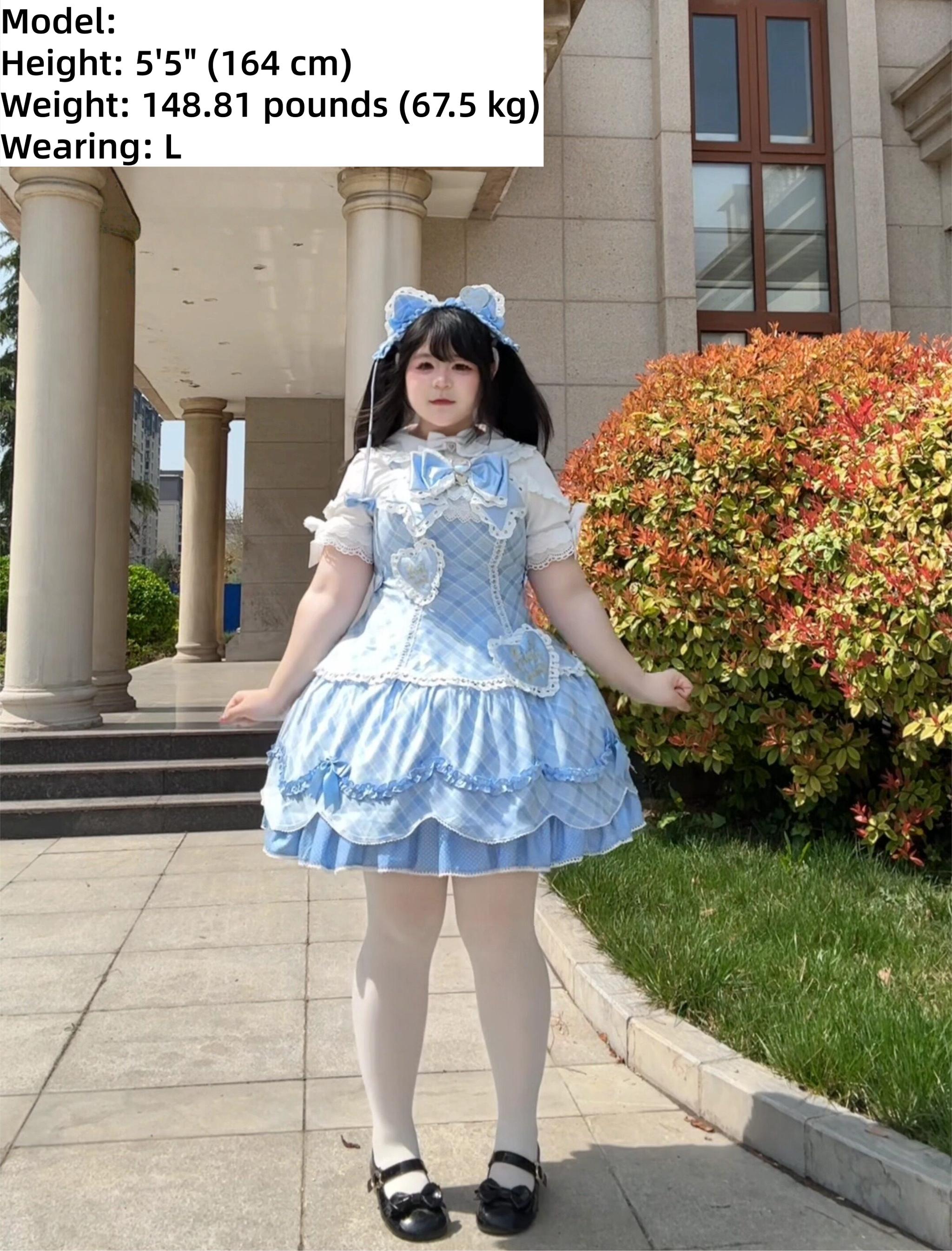 Shibuya Honey - Plus Size Sweet Lolita Plaid OP & JSK Dress 45210:840391