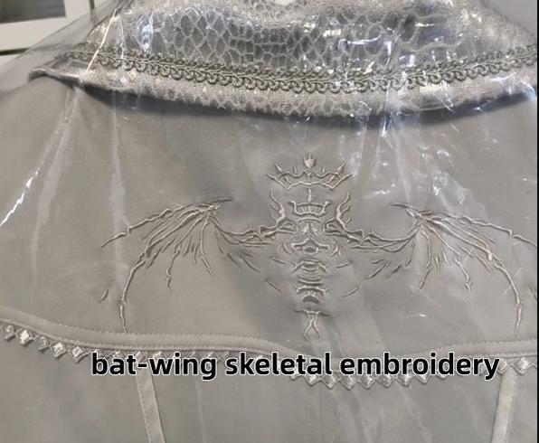 Bat Wing - Embroidery Ouji Lolita Coat, Detachable Front Panels 44433:808176
