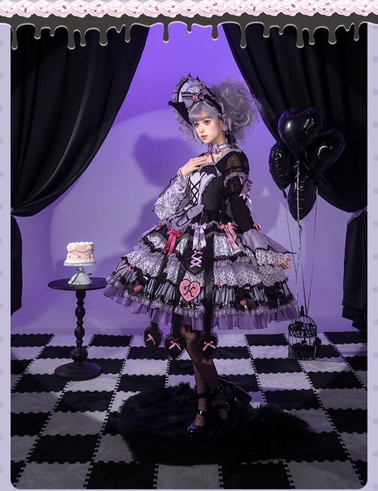 IP Collab Gorgeous Lolita OP Dress, Polka Dot Accent