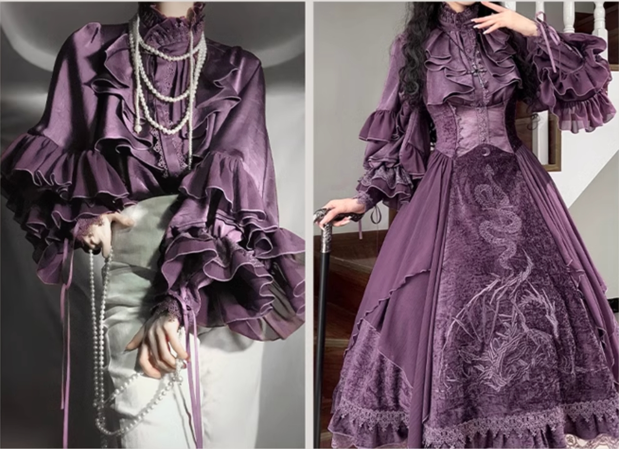 ZJstory - Dragon Bone Cemetery - Gothic Lolita Long Sleeve Blouse 13668:751004