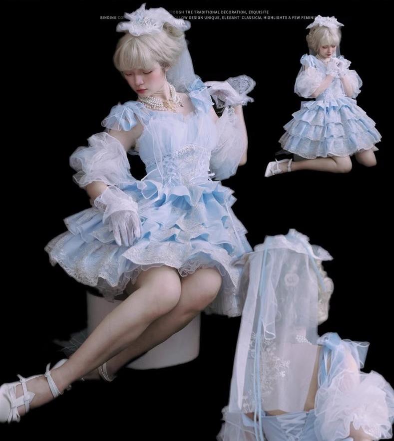 Daydream Whisper - Endless Summer - Bridal Wedding Lolita JSK Open-Back Dress 43043:776260