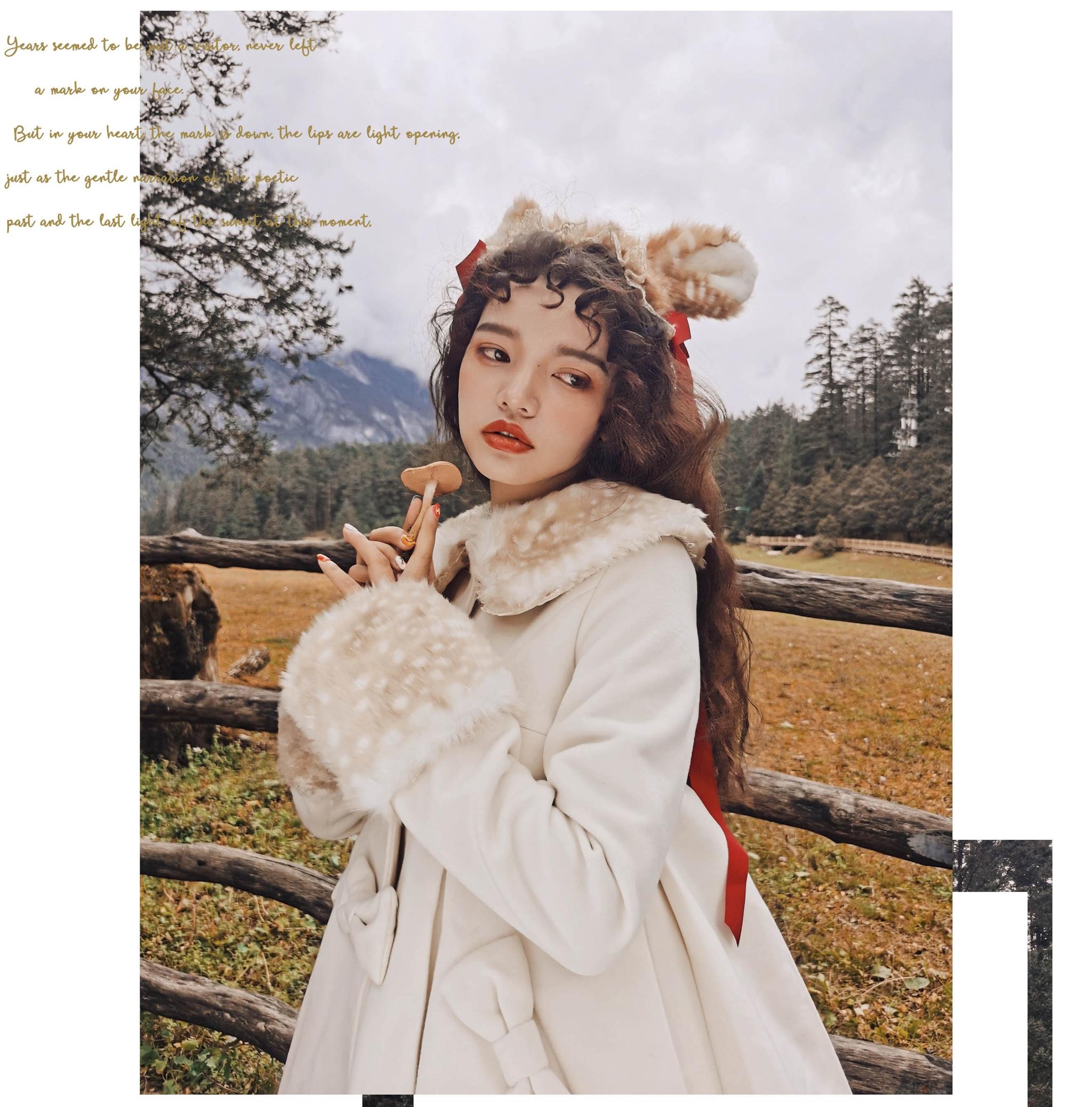 Unideer - Winter Lolita Coat Wool Bow Overcoat