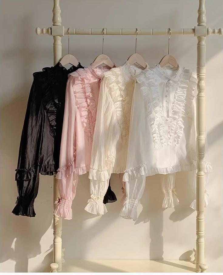 Miss Laura - Versatile Classic Lolita Blouse, Lattern Sleeves 44703:819372