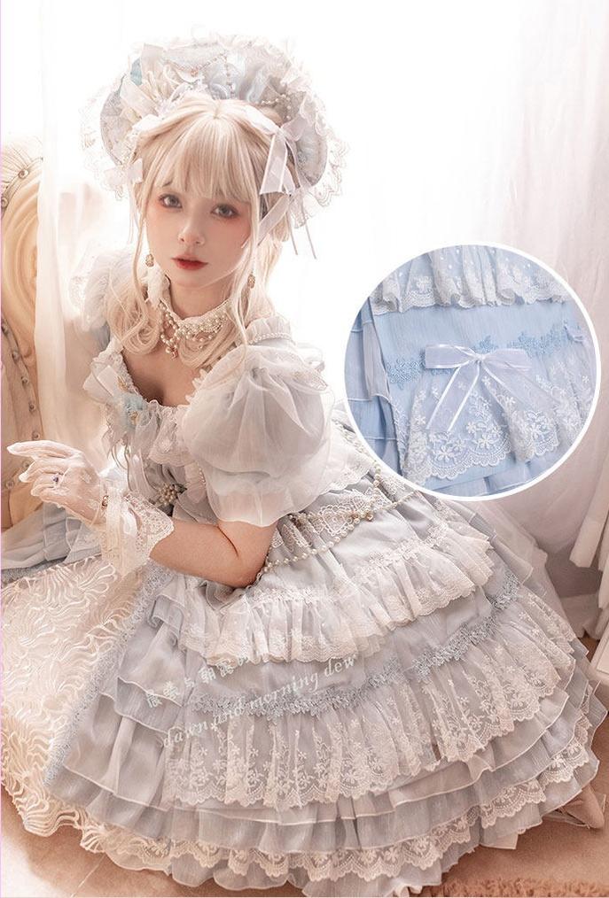 Waltz - Classic Lolita Plus-size OP Dress, Front Opening