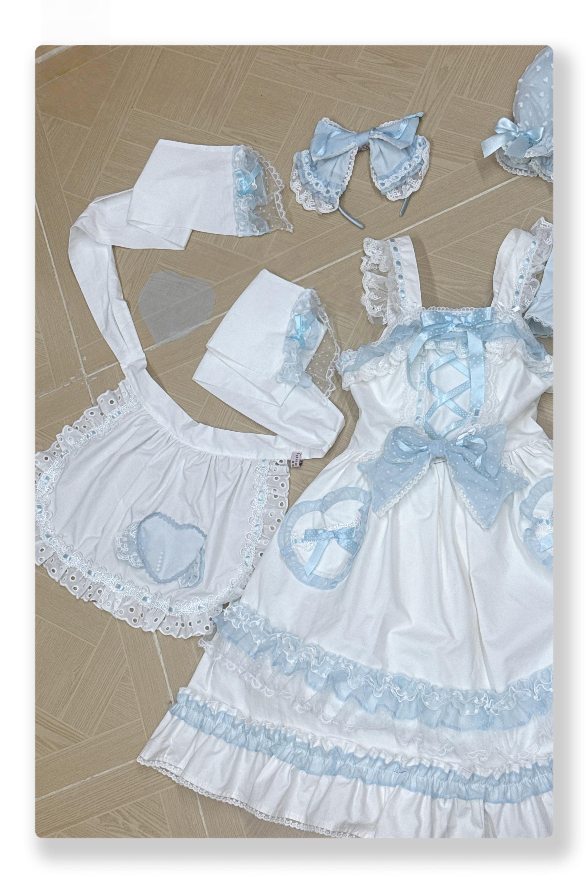 Little Dessert Chef - Old School Lolita JSK Dress, Cream-Like Ruffle