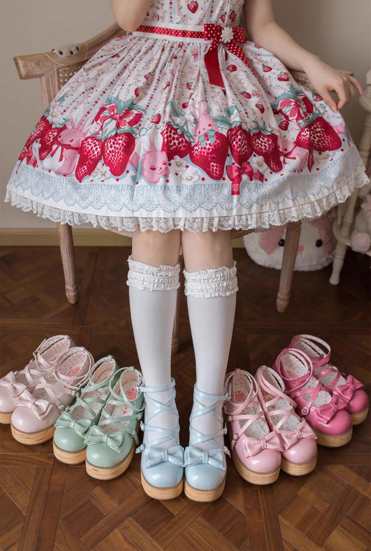 Puff Tata - Sweet Lolita Platform Shoes, Adjustable Straps 44805:822583
