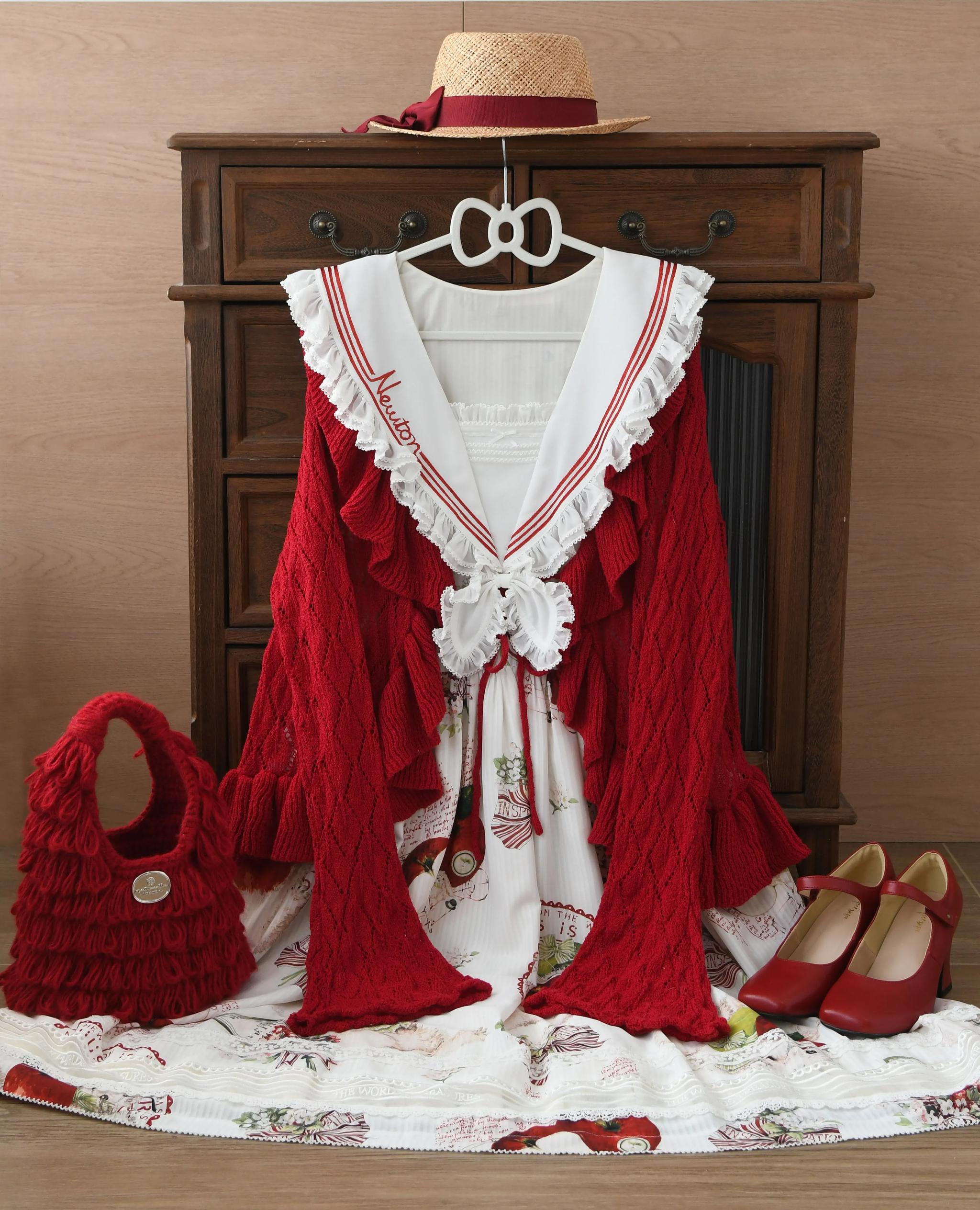 Sunset Bouquet - Elegant Lolita Cardigan, Flounce Hem