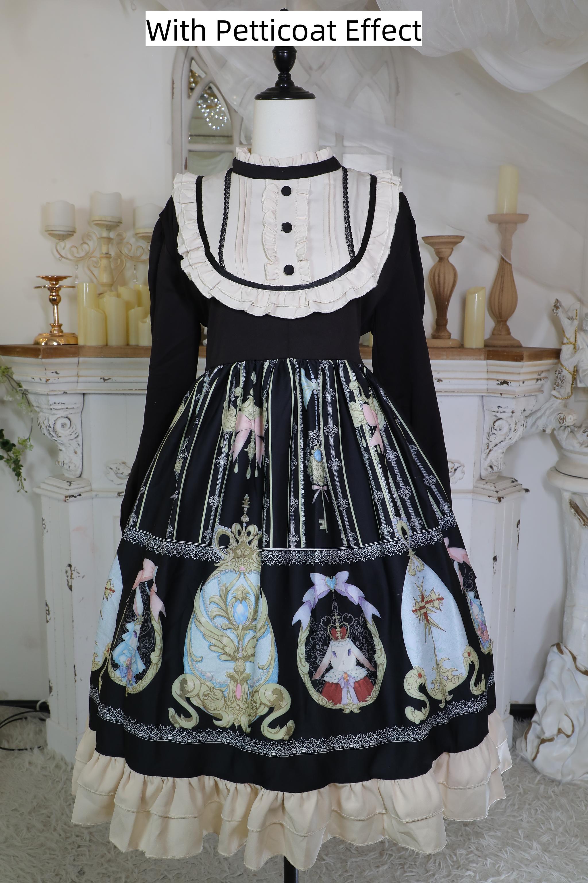 Noloria - White Puffy Lolita Petticoat, 17.7" (45 CM), Cotton Lining