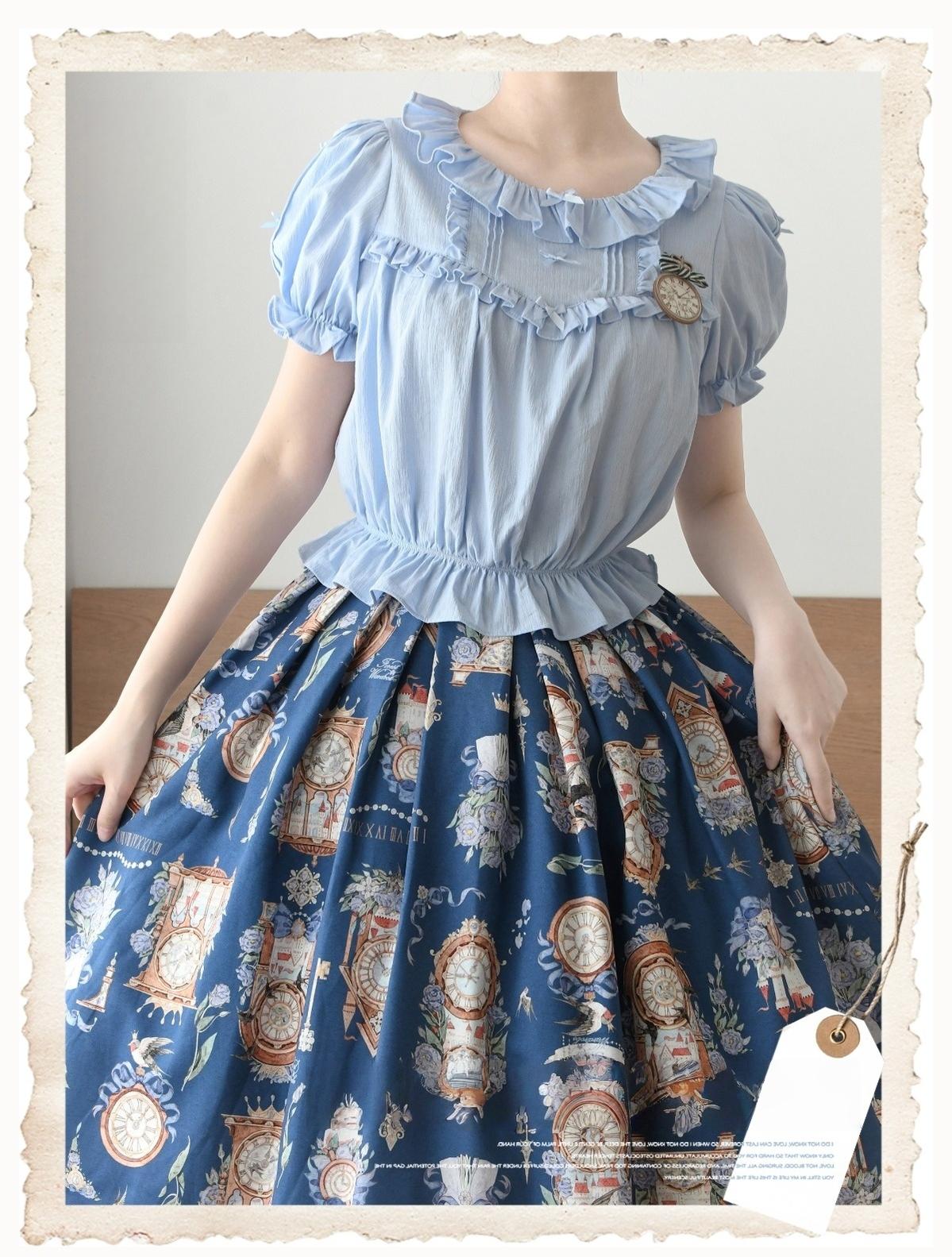 Sakurada Fawn - Fluffy Clouds - Cotton Plus Size Lolita Blouse Muti-Colored Shirt