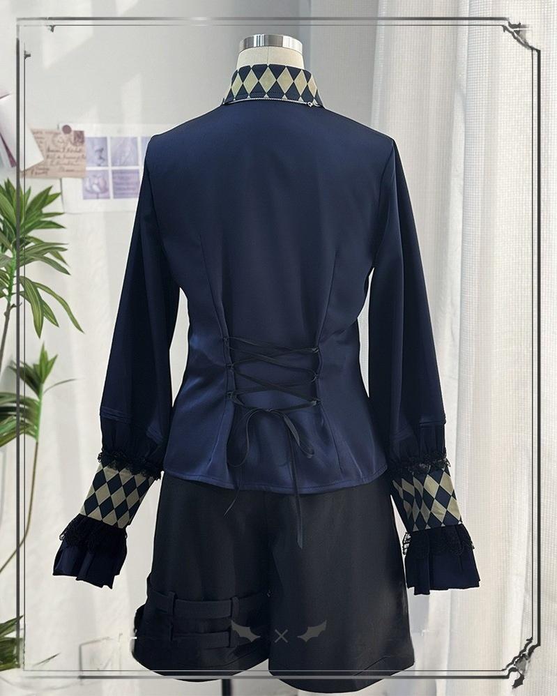 CastleToo - Fantasy Wonderland - Ouji Lolita Checkered Blouse with Suspenders Pants and Cape 42735:751565