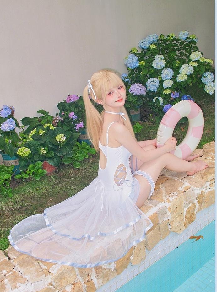 Tan Tuan - Water Melody - Lolita Inspired Swim Suits with Hollow-out Detail and Trailing