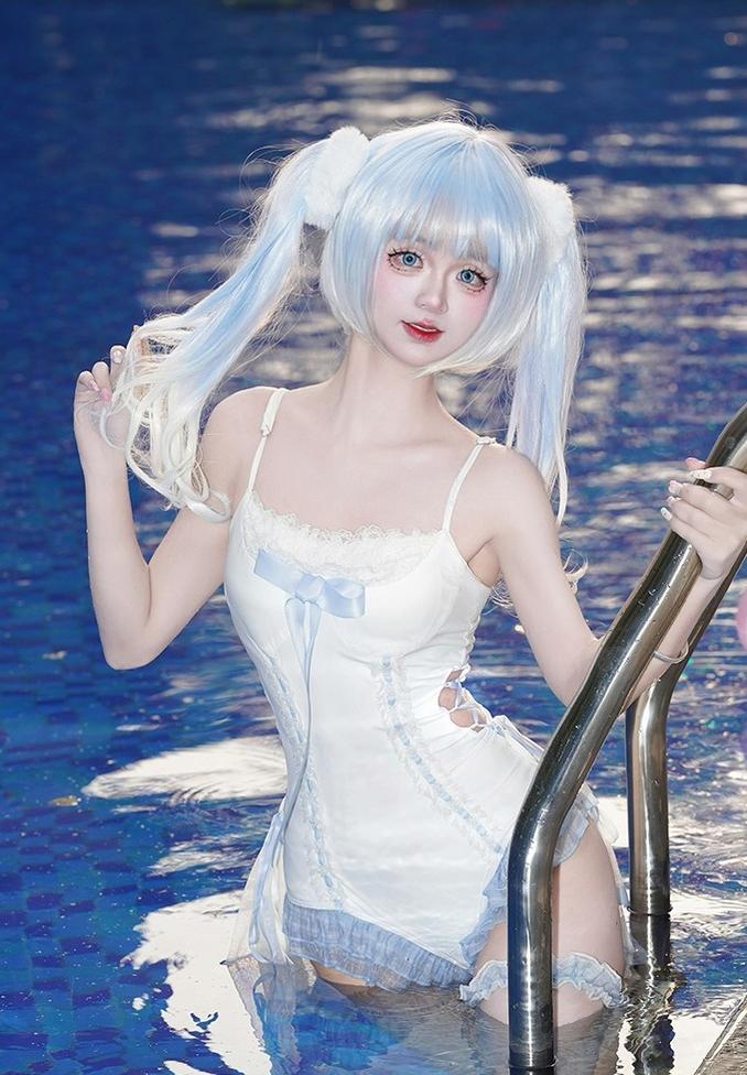 Tan Tuan - Water Melody - Lolita Inspired Swim Suits with Hollow-out Detail and Trailing