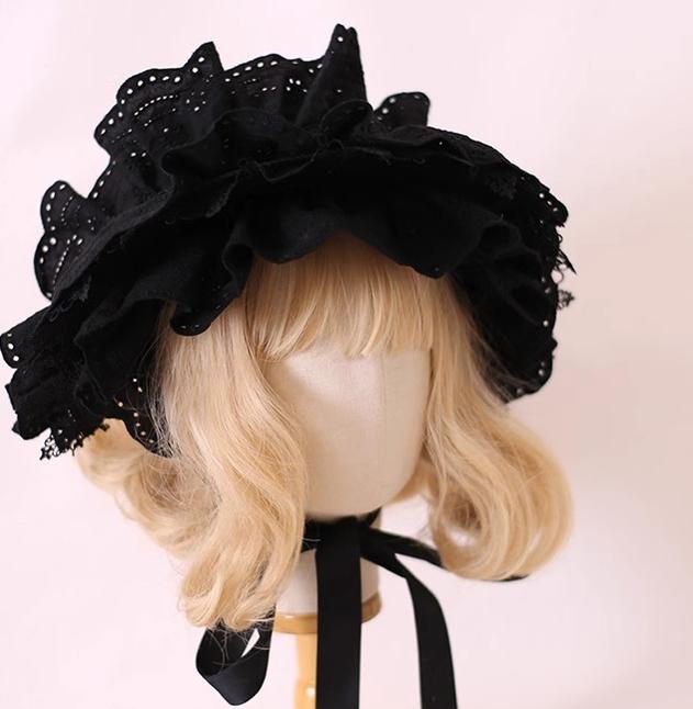 Xiaogui - Classic Lolita Bonnet Lace Elegant Lolita Hat