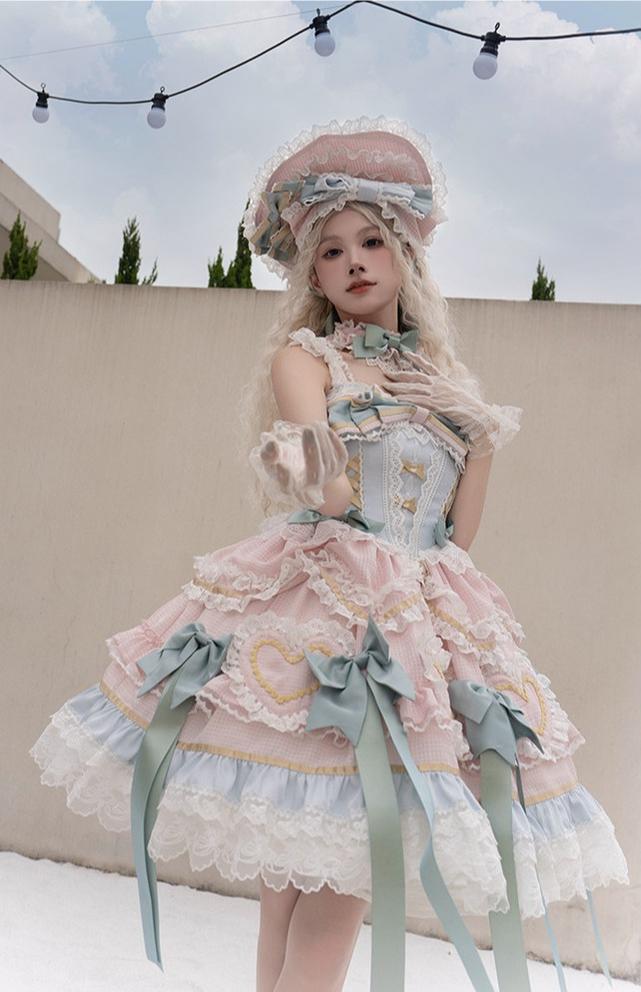 Dream Melody - Gorgeous Sweet Lolita JSK Dress, Lace & Bows 44442:809800