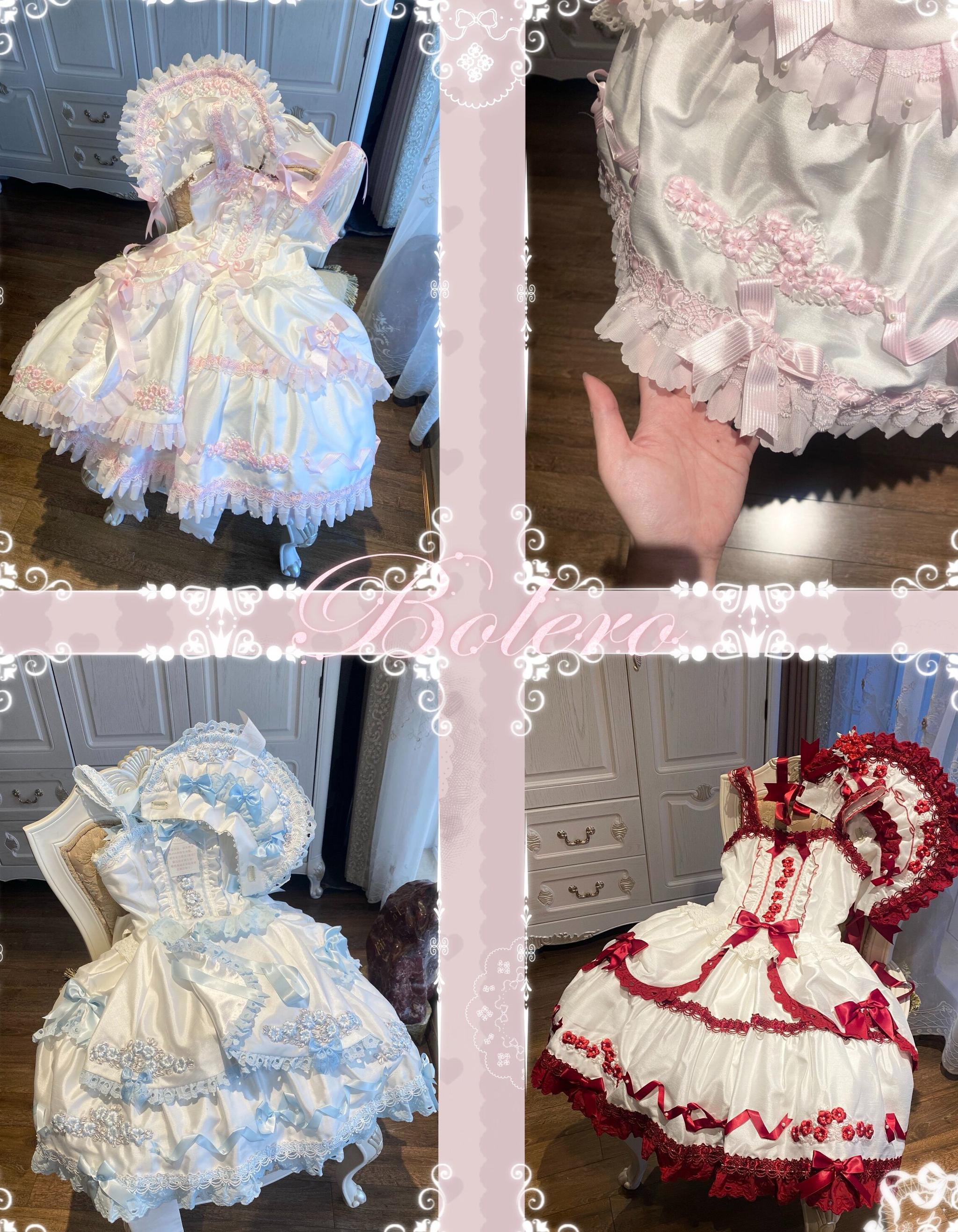 Charlotte Bouquet - Old School Lolita JSK Set, Embroidery & Bows 45093:835386