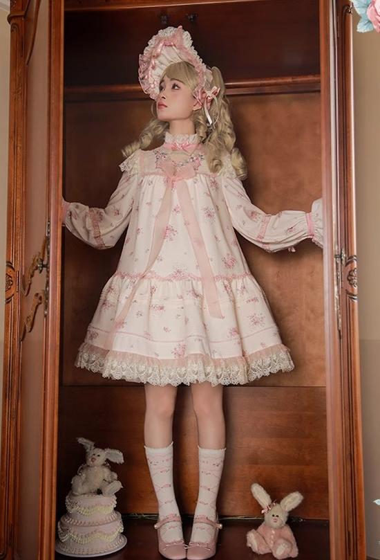 Mademoiselle Pearl~Rose Garden~Elegant Lolita Dress Bridal Floral Dress 29098:396284