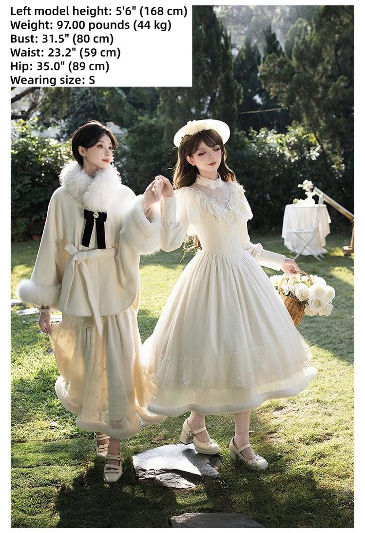 Winter Island Memory - Elegant Lolita Winter Coat & OP Dress Set