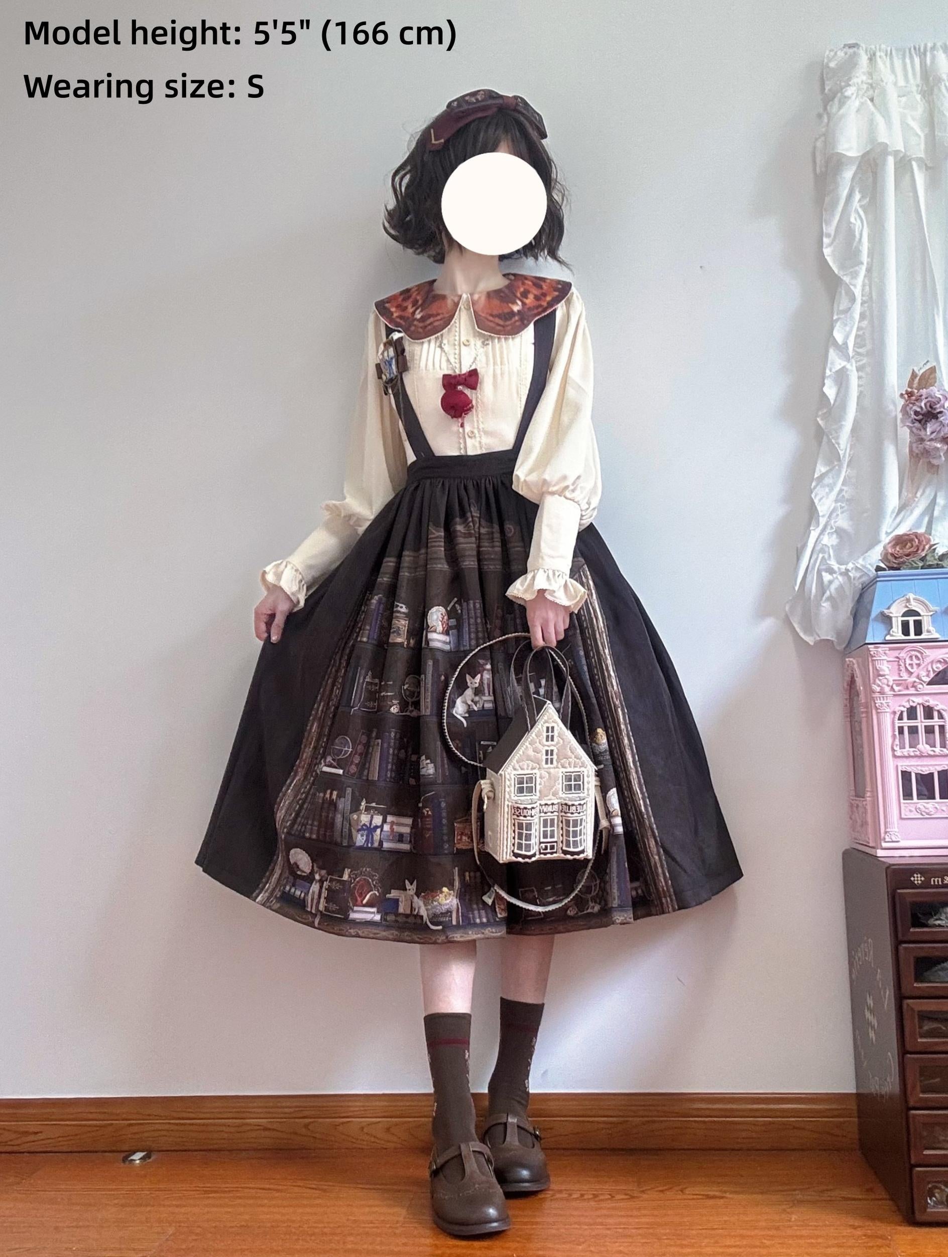 Miss Point - German Bookshelf - Classic Lolita SK, Detachable Suspenders 44026:791888