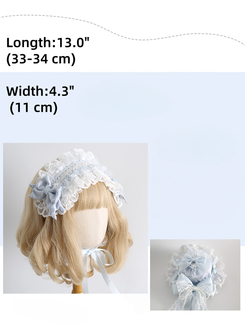 Xiaogui - Blue Sweet Lolita Lace Hair Accessory 43125:784235