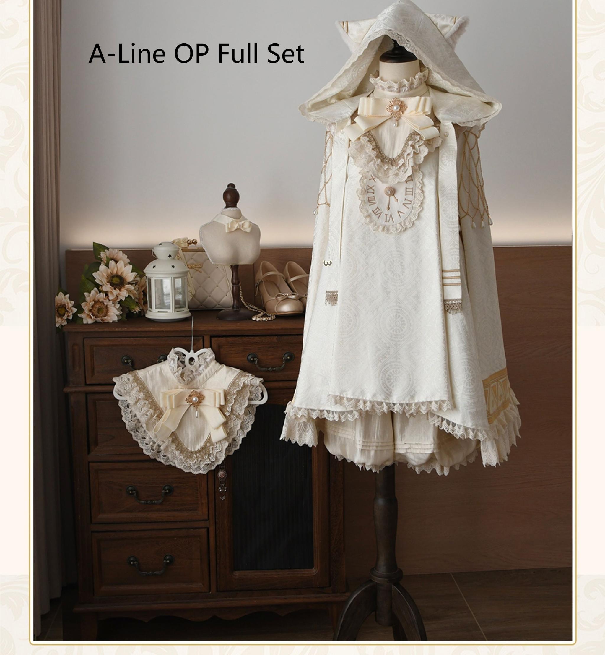 LizBird~Reincarnation of Time~Elegant Lolita OP Set with Waist-Cinching and A-Line Styles