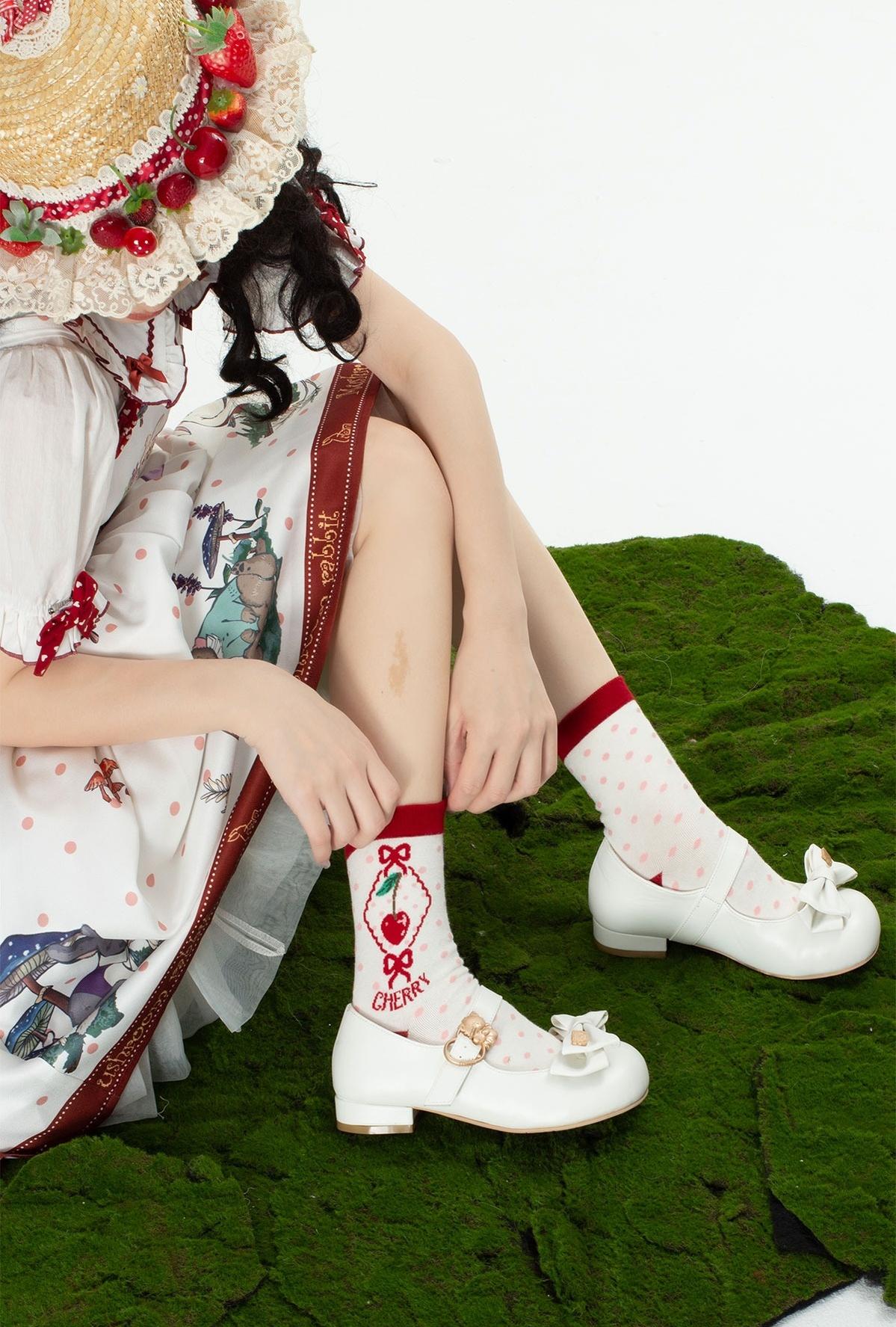 Sheep Puff - Mikko Hug - Sweet Lolita Shose Round Toe Lolitta Heels Butterfly Bow