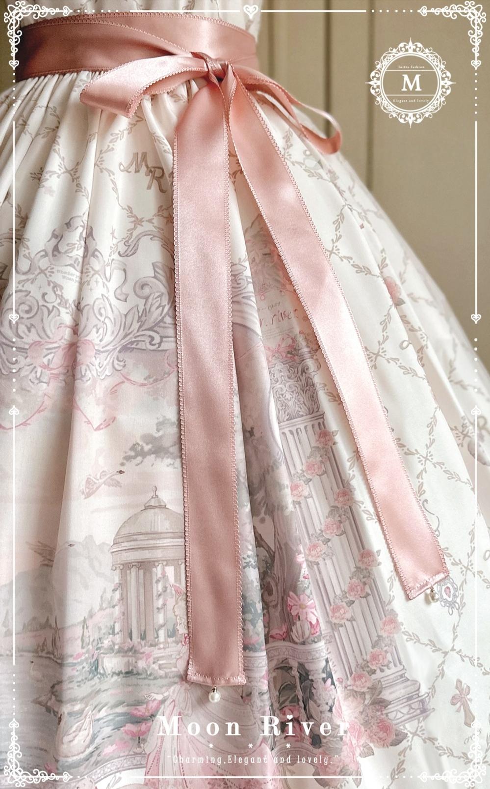 Moon River - Swan Lake Mirror - Pink Sweet Lolita Print JSK Dress 43705:783422
