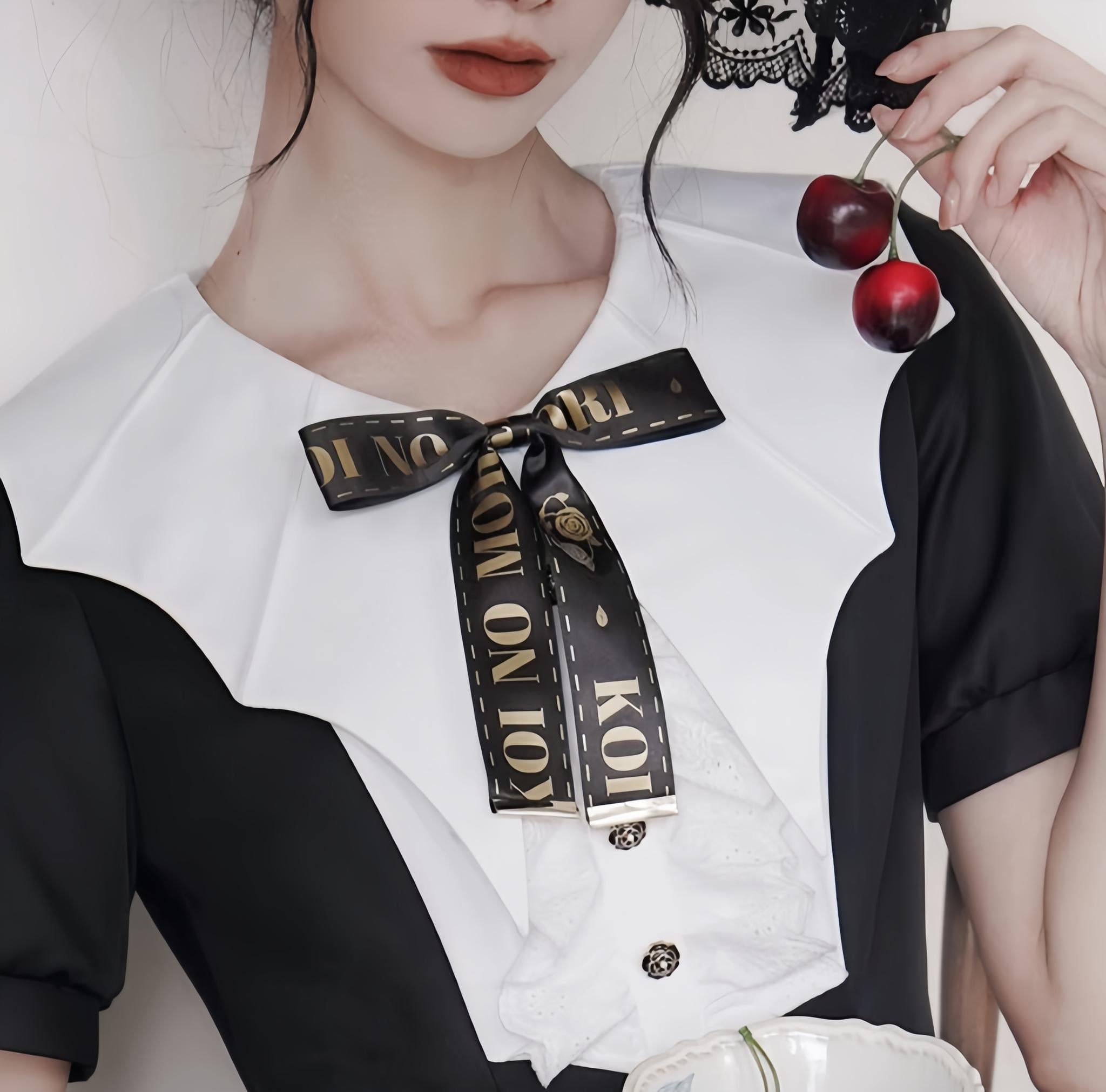 Forest Fluorescent Carps - The Rain of London - Elegant Lolita OP Dress, Bat Wing-Shaped Neckline (2XL L M S XL) 43531:778691