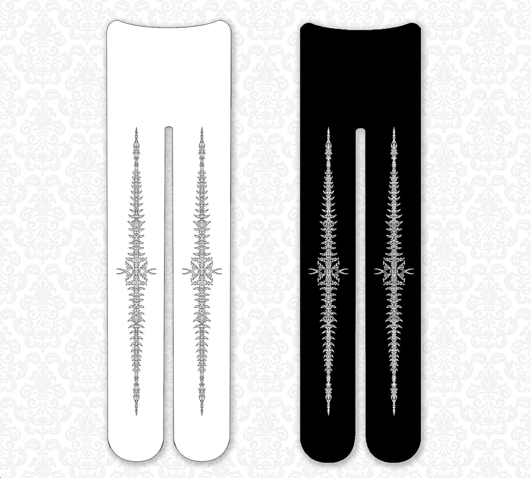 DuskProphecy - Coccyx - Gothic Lolita Velvet Pantyhose, Tailbone Print 44314:802658