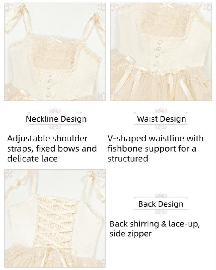 Confession Poem - Classic Lolita Corset JSK Set, Lace & Bows