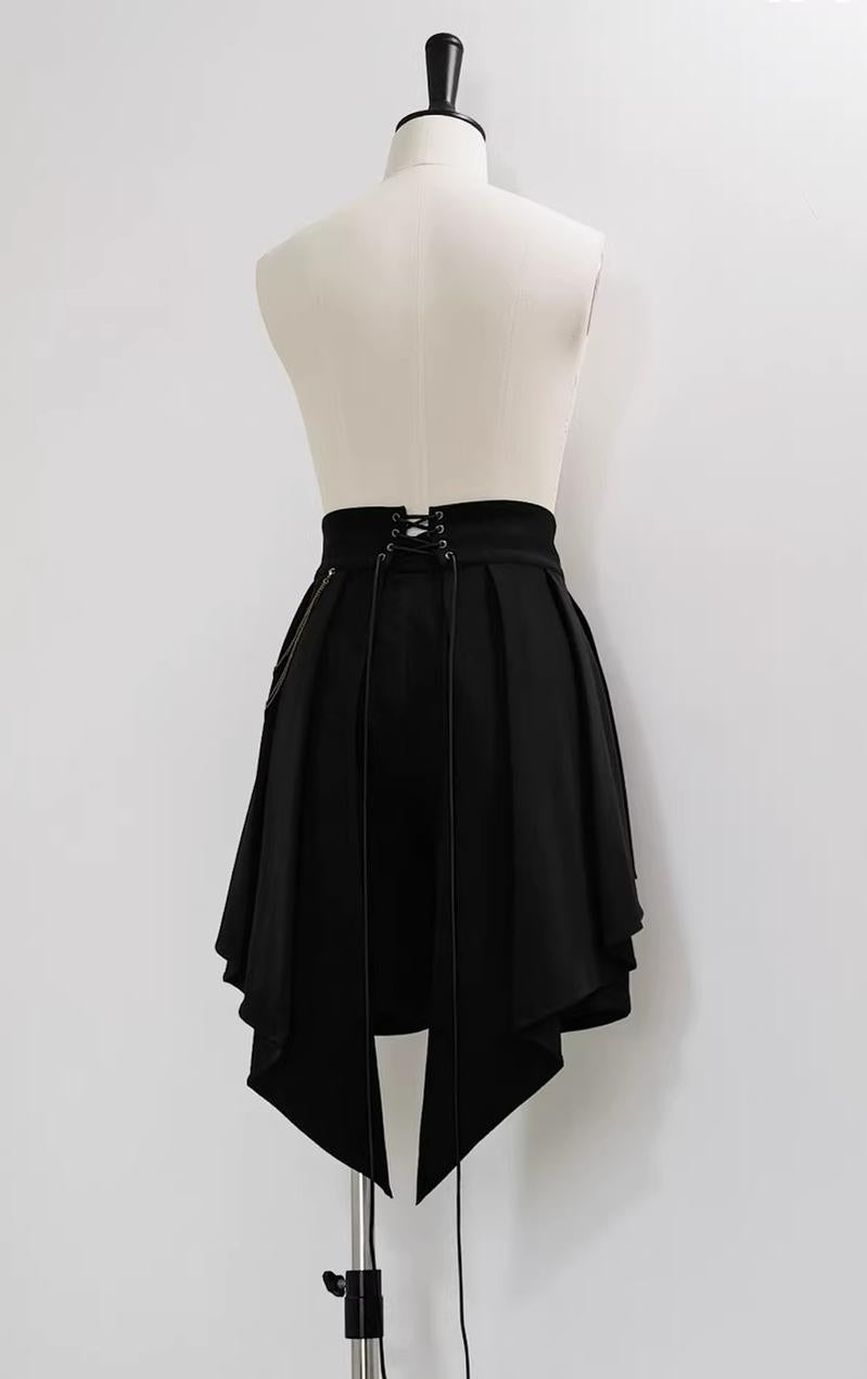 Rose's Will - Ouji Lolita Shirt, High-Low Hem Shorts