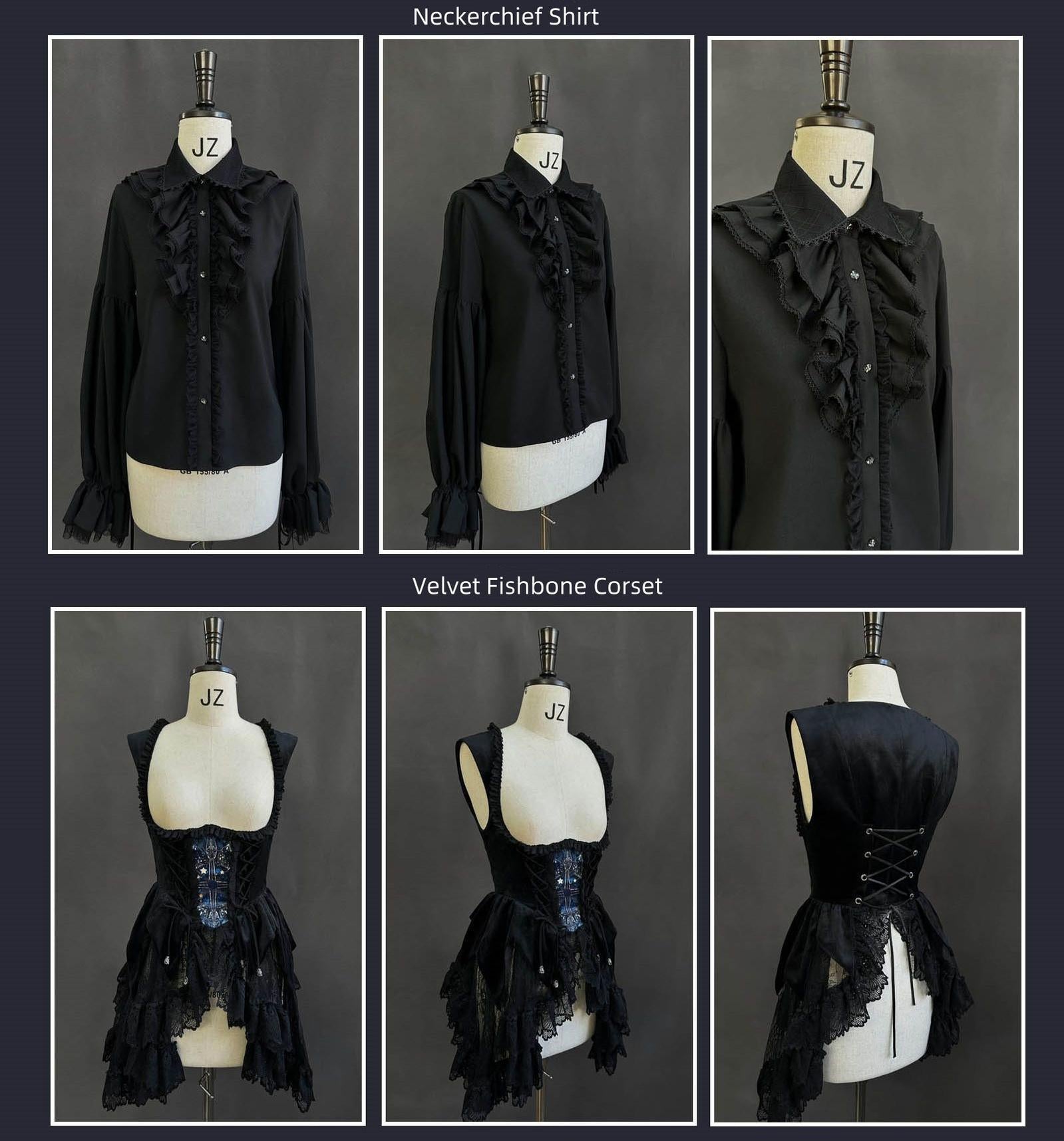 SUSIN - Night Traveler - Classic and Elegant Gothic Dress with Colorful Window Prints 39250:628576