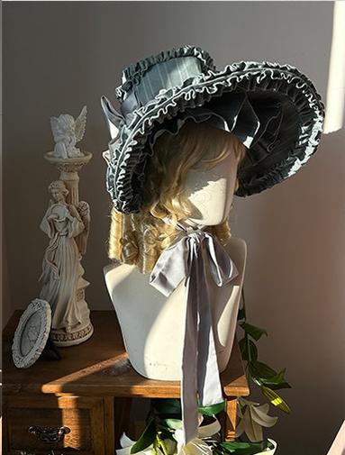 Moon gazing Lily - Classic Lolita Faux Lily Accessories BNT Blue