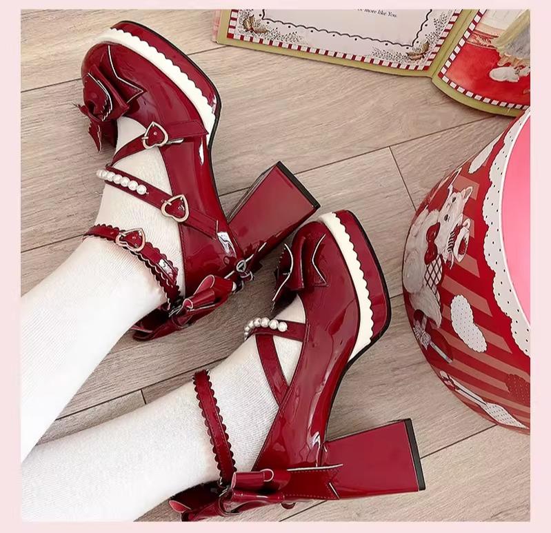 Witch's Night - Crush Complex - Sweet Lolita Heel Shoes, Pearls & Bows 43746:784531