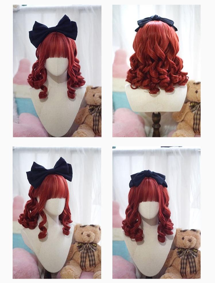 Doll-like Elegant Lolita Bangs Wig, Roman Curl