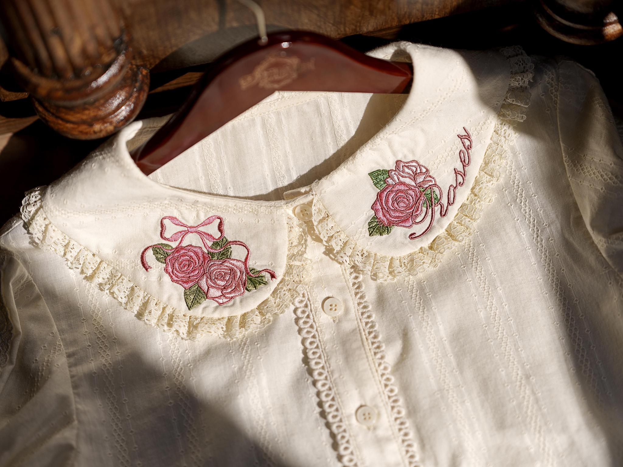 Abundant Tea Time - Kawaii Lolita Blouse, Cotton & Embroidery 45002:831053